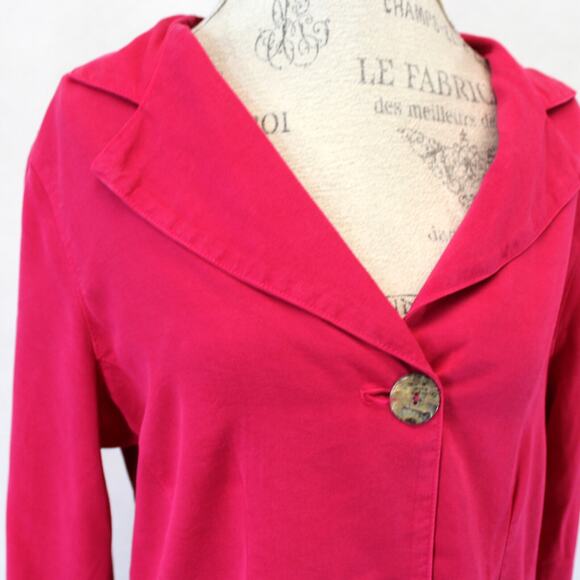 CMC Color Me Cotton Art to Wear Pink Tencel Shirt Top Jacket Medium Made USA - Picture 2 of 6